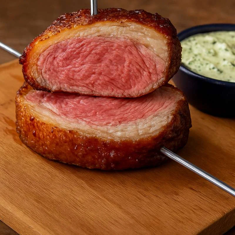 Foto da receita de Como Fazer Chorizo no Espeto com Maionese de Chimichurri: Receita de Churrasco Suculento