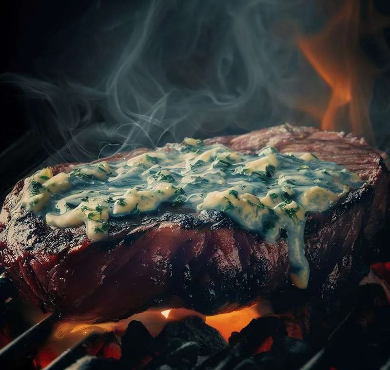 Foto da receita: Churrasco de Fraldinha com Gorgonzola