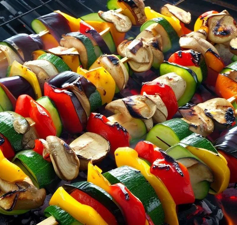 Foto da receita: Espeto de Legumes com Molho de Ervas