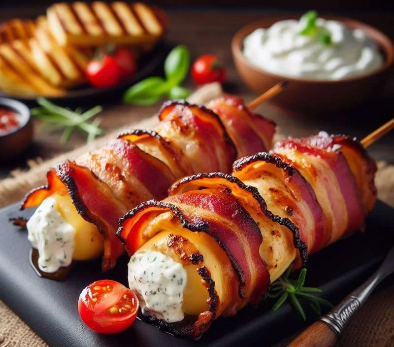 Foto da receita: Frango com bacon e queijo coalho