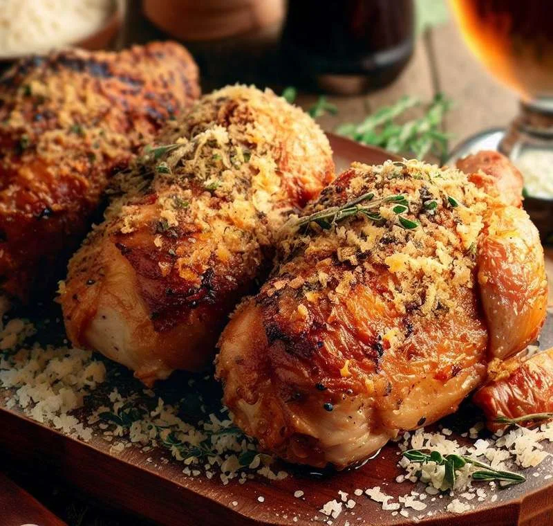 Foto da receita: Frango com Crosta de Ervas e Parmesão
