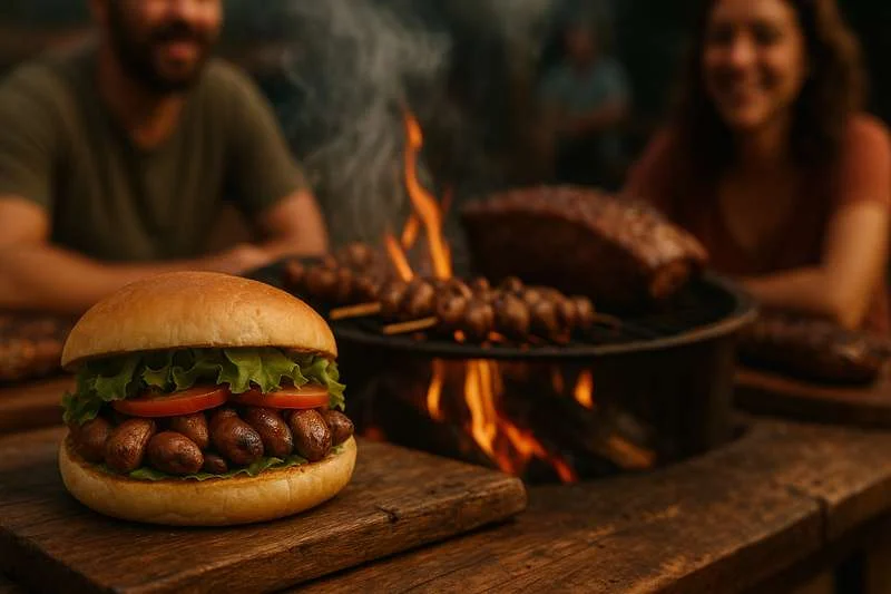 Foto da receita: Lanche de Coração de Frango: Sabor Autêntico do Churrasco